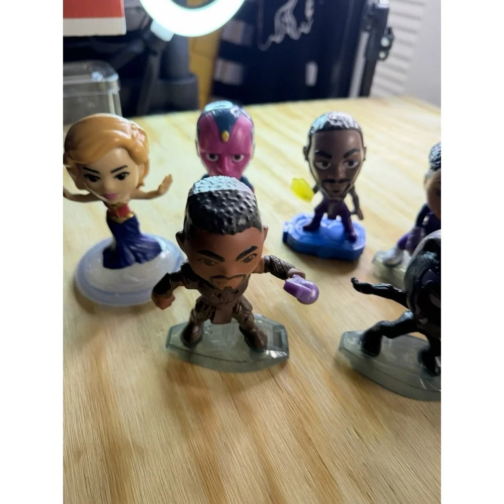 McDonald's Marvel Avengers Mini Figure Lot Black Panther Captain‎ Marvel Vision